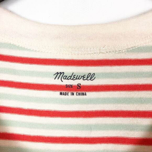 Madewell Womens Harley Muscle Tank Small Red Stripes Cotton Crew Neck Top NWT - Picture 5 of 6